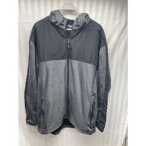CSG Black and Gray Hoodie Sweatshirt Full Zip 2XL Pockets Warm